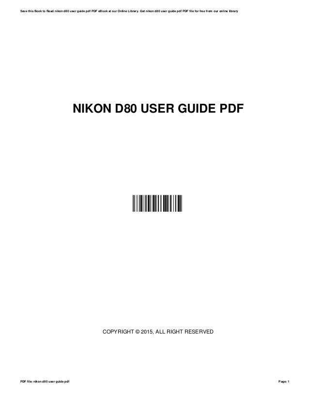 Nikon f user manual
